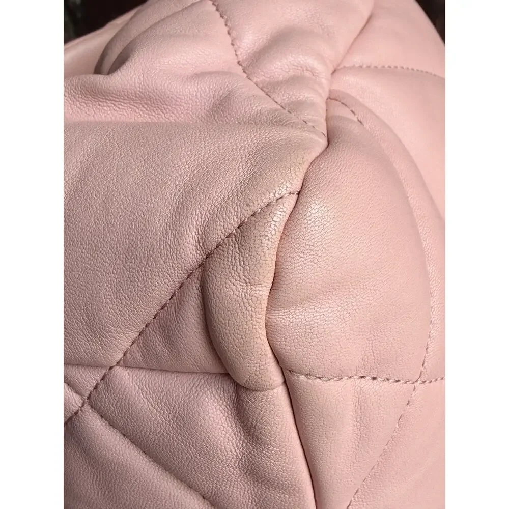 Chanel 19 Flap Bag Quilted Leather Large Light Pink 82937
